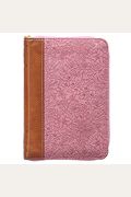Kjv Holy Bible, Mini Pocket Size, Faux Leather Red Letter Edition - Ribbon Marker, King James Version, Pink/Tan, Zipper Closure