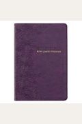 Kjv Holy Bible, Thinline Large Print Faux Leather Red Letter Edition - Thumb Index & Ribbon Marker, King James Version, Purple Floral