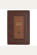 Kjv Holy Bible, Giant Print Standard Size Faux Leather Red Letter Edition - Thumb Index & Ribbon Marker, King James Version, Saddle Tan/Butterscotch