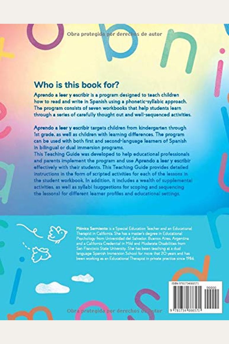 Buy Aprendo A Leer Y Escribir Teaching Guide How To Teach To Read And Write In Spanish With A