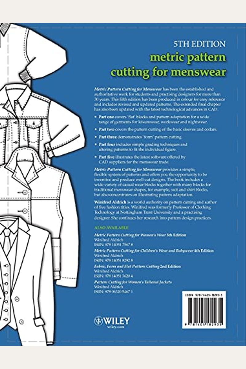 Buy Metric Pattern Cutting For Menswear, 5th Edition Book By Winifred