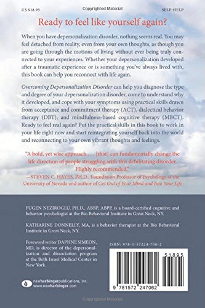 Buy Depersonalization Disorder A Mindfulness And Acceptance